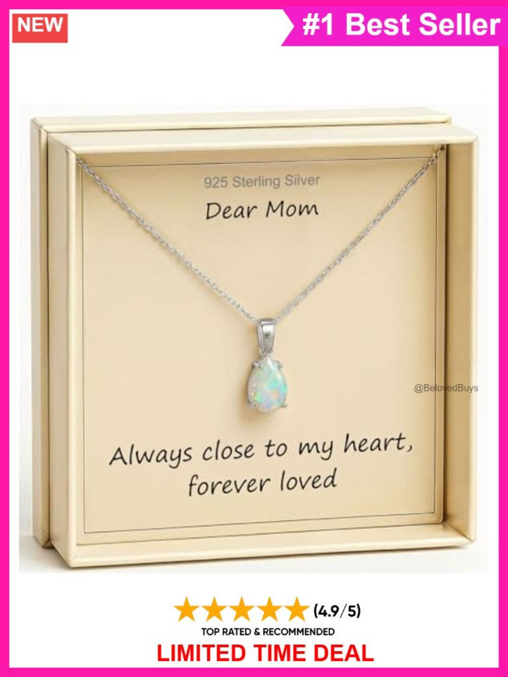 925 Sterling Silver Created Opal Pendant Necklace 18in Gift for Mom